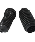 Pair of black ribbed Steering Rack Boots Replacement Kit 5412012 5412013 for Polaris Ranger and RZR UTVs, front view