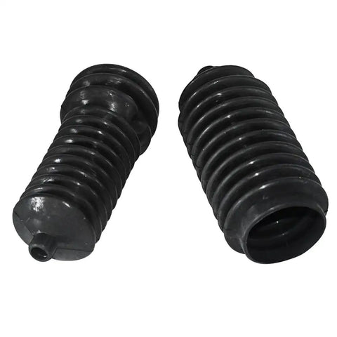 Pair of black ribbed Steering Rack Boots Replacement Kit 5412012 5412013 for Polaris Ranger and RZR UTVs, front view