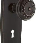 Prairie Plate With Keyhole Meadows Knob Passage Door Hardware Set Two And Three Quarter Backset Timeless Bronze