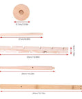 Components of Friction Bow Drill Fire Starter Kit For Outdoor Survival And Camping, displayed with measurements and size details.