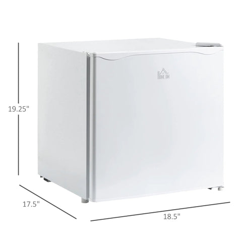 Hella Cool 1.1 Cubic Foot Compact Upright Freezer With Slick Removable Baskets Reversible Door And Smooth Temperature Adjustment For Dorm Apartment Or Office Storage In Clean White, dimensions 19.25x18.5x17.5 inches.