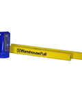 Hella Precise Laser Distance Measuring Kit With Slick Carry Case For Jobsite Tasks, blue handle and yellow measuring poles.