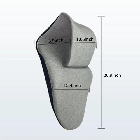 Ergonomic Office Chair Headrest With Adjustable Neck Support Pillow, Memory Foam Comfort And Removable Washable Cover, Gray, dimensions