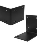 2 Pack Heavy Duty Steel L Brackets For Wood 6 By 5 Inch 90 Degree Pergola Support, Seven Thirty Second Inch Thick, 300 Lb Max Load Per Bracket, Black Powder Coated Anti Corrosion Finish, Eight Holes For Three Eighth Inch Bolts