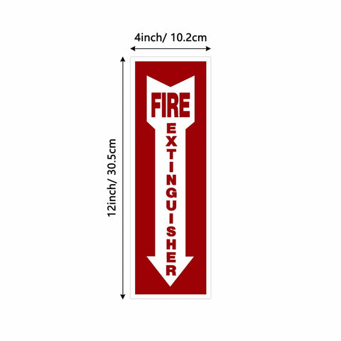 Fire Extinguisher Signs Glow In The Dark 12 Pack 4x12 Self Adhesive Vinyl Safety Decals Waterproof And UV Protected