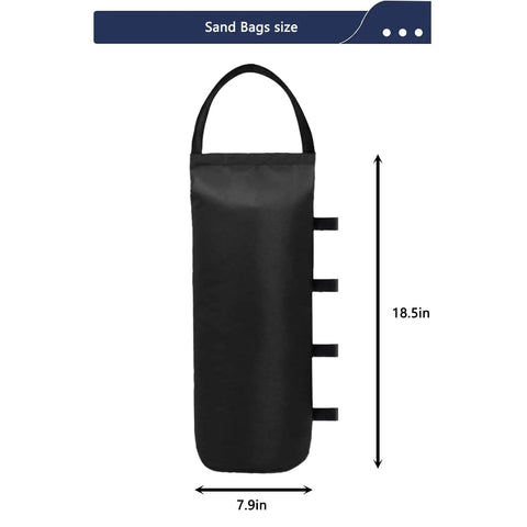 Beefed Up Canopy Sand Bags 112 Lbs 4 Pack Empty Weight Bags For Outdoor Tents Windproof Sunshade Stabilizers, Oxford cloth dimensions 18.5x7.9 inches