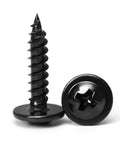 Size 8 By 0.75 Inch Black Phillips Modified Truss Head Wood Screws 300 Pieces Self Tapping Zinc Oxide Coated Heavy Duty