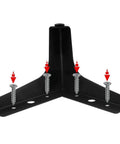 4 Inch Black Metal Furniture Feet Heavy Duty Nightstand Legs For Table Cupboard Sofa Couch Chair with screws, 3-hole mounting plate