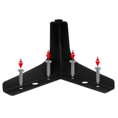 4 Inch Black Metal Furniture Feet Heavy Duty Nightstand Legs For Table Cupboard Sofa Couch Chair with screws, 3-hole mounting plate