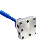 Super Cool 1/4 Inch Pneumatic Hand Valve Thread K34R6 Series Manual Control with blue handle and silver metal body.