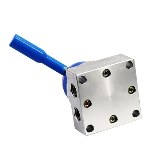 Super Cool 1/4 Inch Pneumatic Hand Valve Thread K34R6 Series Manual Control with blue handle and silver metal body.
