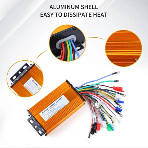 Beefy High Power Ebike Brushless Controller With Thick Aluminum Shell For 48V 64V 72V 1000W 1500W Universal BLDC Motor Controller