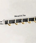 Sturdy Steel Wall Mounted Coat Rack Cool Fix For Your Hallway Or Living Room showing dimensions and hooks for outerwear and keys.