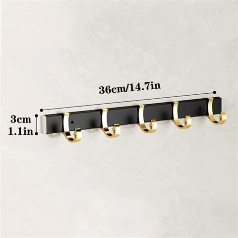 Sturdy Steel Wall Mounted Coat Rack Cool Fix For Your Hallway Or Living Room showing dimensions and hooks for outerwear and keys.