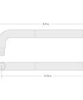 Diagram of Three Eighth Inch Drive Six Inch Wobble L Handle Socket Wrench Heavy Duty High Torque Tool dimensions