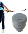 Golfer swinging with Counterweight Swing Training Aid Set For Midsize Golf Grips and 8 oz weight for natural mechanics.
