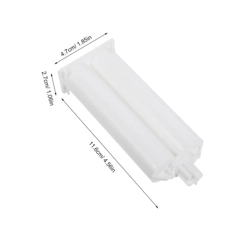 Dual Component Adhesive Dispenser Tubes With Precise Glue Dispensing And Steady Flow Control 50ml Resin Cartridges Portable Plastic Cartridges For Outdoor Repairs And Construction Projects, white plastic cartridge, 11.6cm