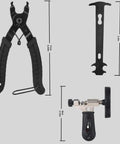 All In One Bike Chain Repair Kit With Chain Breaker Master Link Pliers Wear Checker And Storage Pouch tools with dimensions