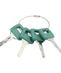 Volvo Ignition Keys 4 Pack Laser Cut 11039228 17225331 ELI80 0091 with green handles on a wire ring