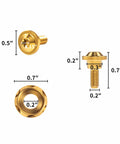 Titanium Windshield Bolts Set For Street Glide And Road Glide Dope Performance Screws with dimensions and gold finish