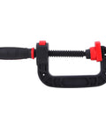 One Hand Quick Release G Clamp And C Clamp Heavy Duty Woodworking Holding Tool With Movable Jaw And Soft Grip For No Fuss DIY Carpentry Projects And Workshop Use 3 Inch Opening 75mm, black and red