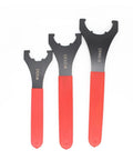 Top Tier UM Type ER25 Collet Key Wrench For ER20 ER32 Nuts Perfect Smooth Grip On CNC Milling And Lathe Tool Holders Quick Swaps Made Easy, showing three sizes.