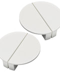 Four Pack Half Moon Cabinet Pulls 2.5 Inch Center Hole Semicircle Drawer Handles Solid Brass Closet Hardware With Screws for Kitchen Cabinets White