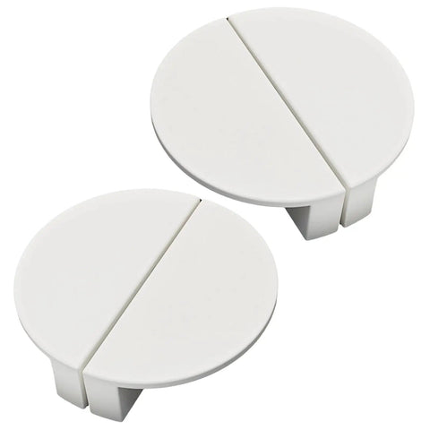 Four Pack Half Moon Cabinet Pulls 2.5 Inch Center Hole Semicircle Drawer Handles Solid Brass Closet Hardware With Screws for Kitchen Cabinets White