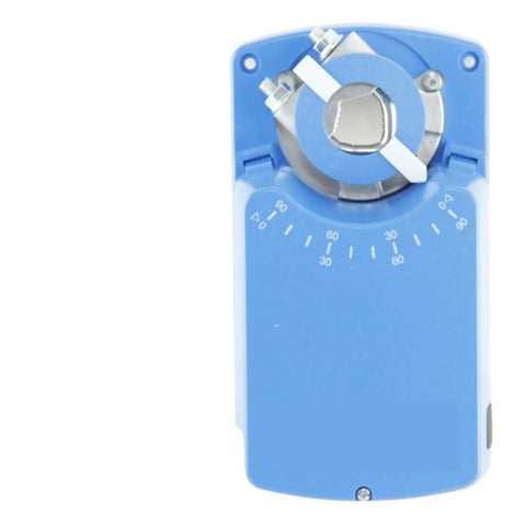 Heavy Duty Motorized Damper Actuators For Hvac Air Flow Regulation Featuring Hella Reliable Switching Control And No Sweat Mounting For Everyday Use, blue actuator with dial.