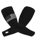 Premium Ice Silk Cooling Arm Sleeves UV Blocking Sun Shield For Mechanics And Side Hustles With Patriotic Print, black with American flag design.