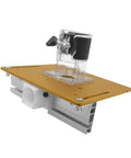Premium Aluminum Router Table Insert Plate With Center Hole Bushing For Dead On Woodworking Trimmer Mounting and Hassle Free DIY Milling, top view.