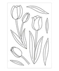 Clear Stamp And Die Set For Card Making And Scrapbooking, DIY Embossing And Photo Album Craft Kit, tulip flower design