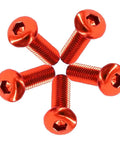 Five Piece M5 Hex Socket Round Head Screws Set 0.8mm Pitch Aluminum Alloy Anodized Colorful Brown and Orange Bike Accessory M5x15mm Easy Fit for Bicycle Frames and Components