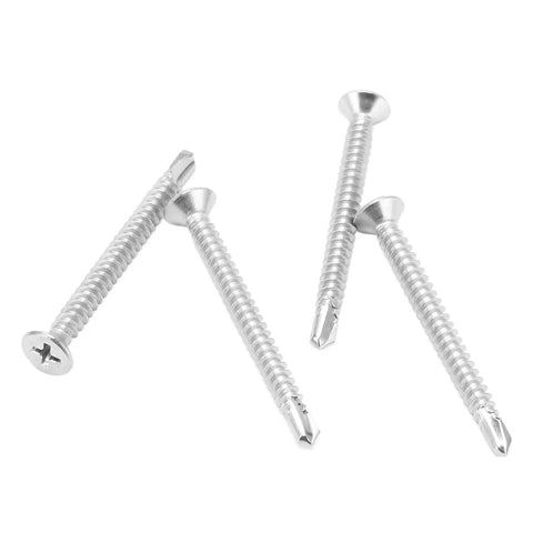 304 Stainless Cross Countersunk Head Screws With Fine Thread 50mm Drill Screws for Furniture Repairs and DIY Projects Works