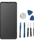 LCD Display Touch Screen Replacement For A04s SMA047F With Easy Installation shown with repair tools