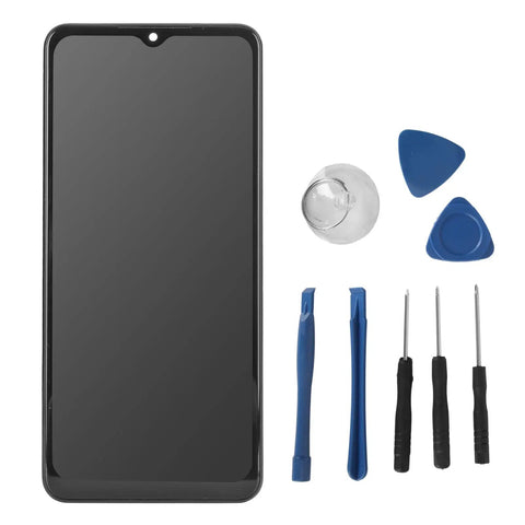 LCD Display Touch Screen Replacement For A04s SMA047F With Easy Installation shown with repair tools