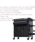 Heavy Duty Portable Tool Box Cart With Double Drawers, Mobile Metal Tool Cabinet For Auto Repair And Garage in black