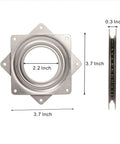 Top Rated Galvanized Steel Square Lazy Susan Turntable Plates With Hella Sturdy Ball Bearing Swivel That Glides Like Butter For Kitchen Cabinets And Desk Organizers Supports Up To Three Hundred Pounds dimensions 3.7x3.7 inches