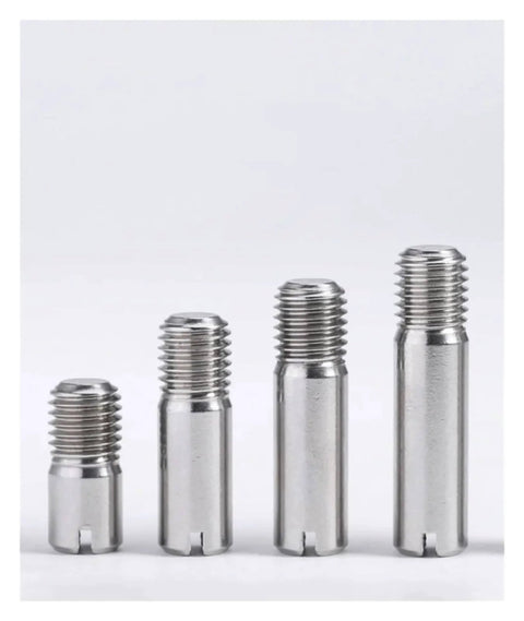 Stainless Steel Dowel Pin Set 304 Slotted Outside Thread Solid Cylindrical Locator Pins For M2 To M10 Sizes 6mm Length