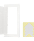 Top Shelf Drywall Access Panel And Wall Hole Cover Fits 12 By 6 Inches showing clear ABS plastic build with peel and stick mounting.