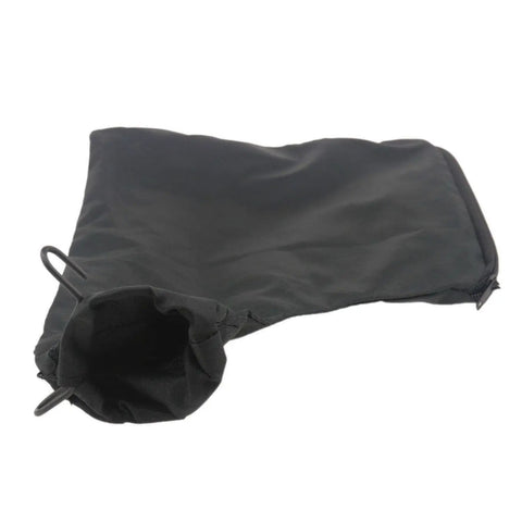 Rugged Heavy Duty Black Miter Saw Dust Collection Hood Pair With Zippered Table Saw Bag Polyester Dust Control Setup That Keeps Your Shop Spotless Today featuring a black polyester dust bag.