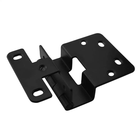 Heavy Duty Black Metal Four Fold Hinge For Cabinet Doors, Windows, And Wardrobes, Built To Last, Rust Proof And Corrosion Resistant Hardware For Three Quarter Inch Thick Panels, Wide Opening, Durable Hardware on black metal hinge