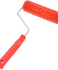 Decorative Texture Roller With Handle for Faux Wood Wall Finish Painting, red rubber design for crisp embossed patterns.