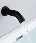 Matte Black Wall Mount Bathtub Faucet With Hand Shower, High Flow Waterfall Spout, Solid Brass Construction, 1/2 Inch NPT Standard Plumbing