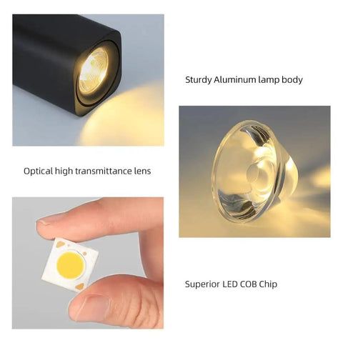 Slick Four Pack Aluminum LED Ceiling Spotlight Downlight 7W 3000K Warm White High CRI 93 with optical lens and COB chip