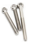 Heavy Duty 304 Stainless Steel Lifting Eye Bolts And Ring Eye Nuts With Washers For Shade Sails Canopies Rigging Anchor Ropes Built Different Top Shelf Hardware M3 M4 M5 M6 M8 Assorted Set showing three stainless steel eye bolts.