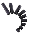 Order 100 M3 Female To Female Hex Nylon Standoff Spacers Black Pillars For Circuits And Machinery Mounting showing various lengths.
