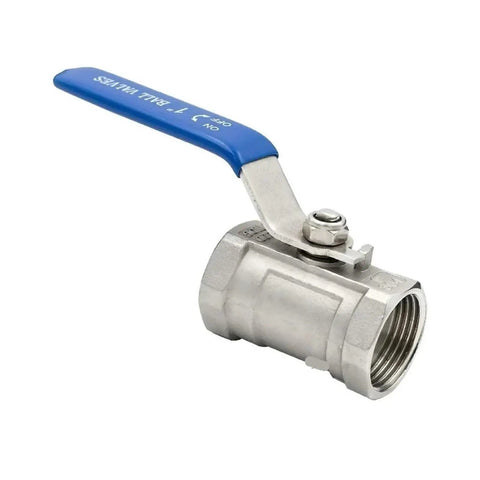Rock Solid Stainless Steel Electric Ball Valve Plumbing Connector for High Pressure Pneumatic Fluid Lines, 3/4 inch size.
