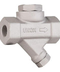 Three Quarters Inch Thermodynamic Steam Trap For High Pressure Steam Systems, Boilers, Refineries, Power Plants, And HVAC, Built Tough Forged Steel Body With Stainless Cover, 600 PSI Max Working, 752 Fahrenheit Max Temp, Durable