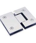 Rock Solid 180 Degree Glass Shower Hinges Two Pack Heavy Duty 304 Stainless Steel Brushed Finish close-up of hinge